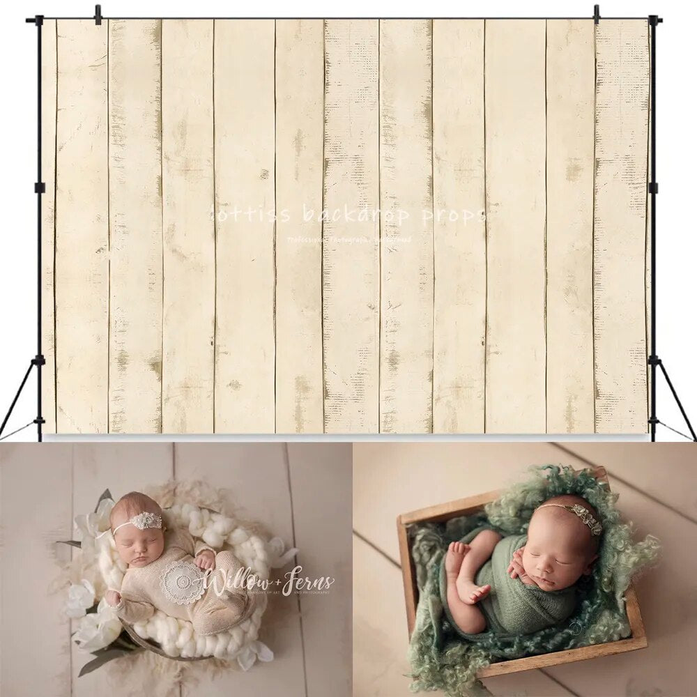 Beige Wooden Board Backdrop Kids Baby Cake Smash Photography Props Child Adult Photocall Wood Photocall Background