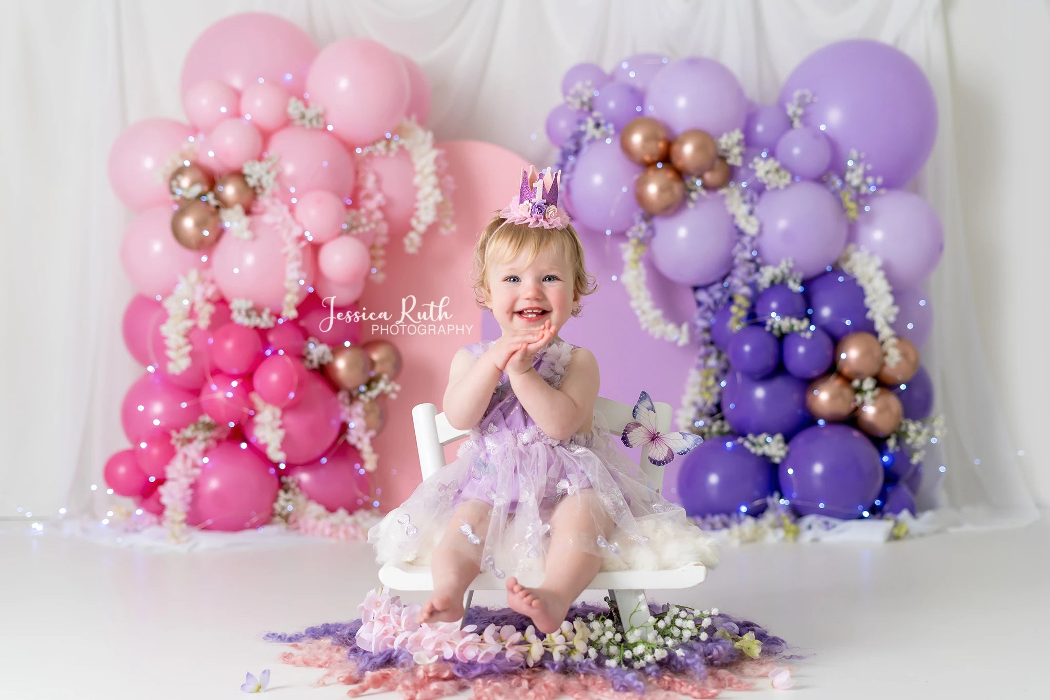 Islas Balloon Garland Backdrop Kids Baby Cake Smash Photography Props Spring Floral Child Girls Adult Photo Studio Backgrounds