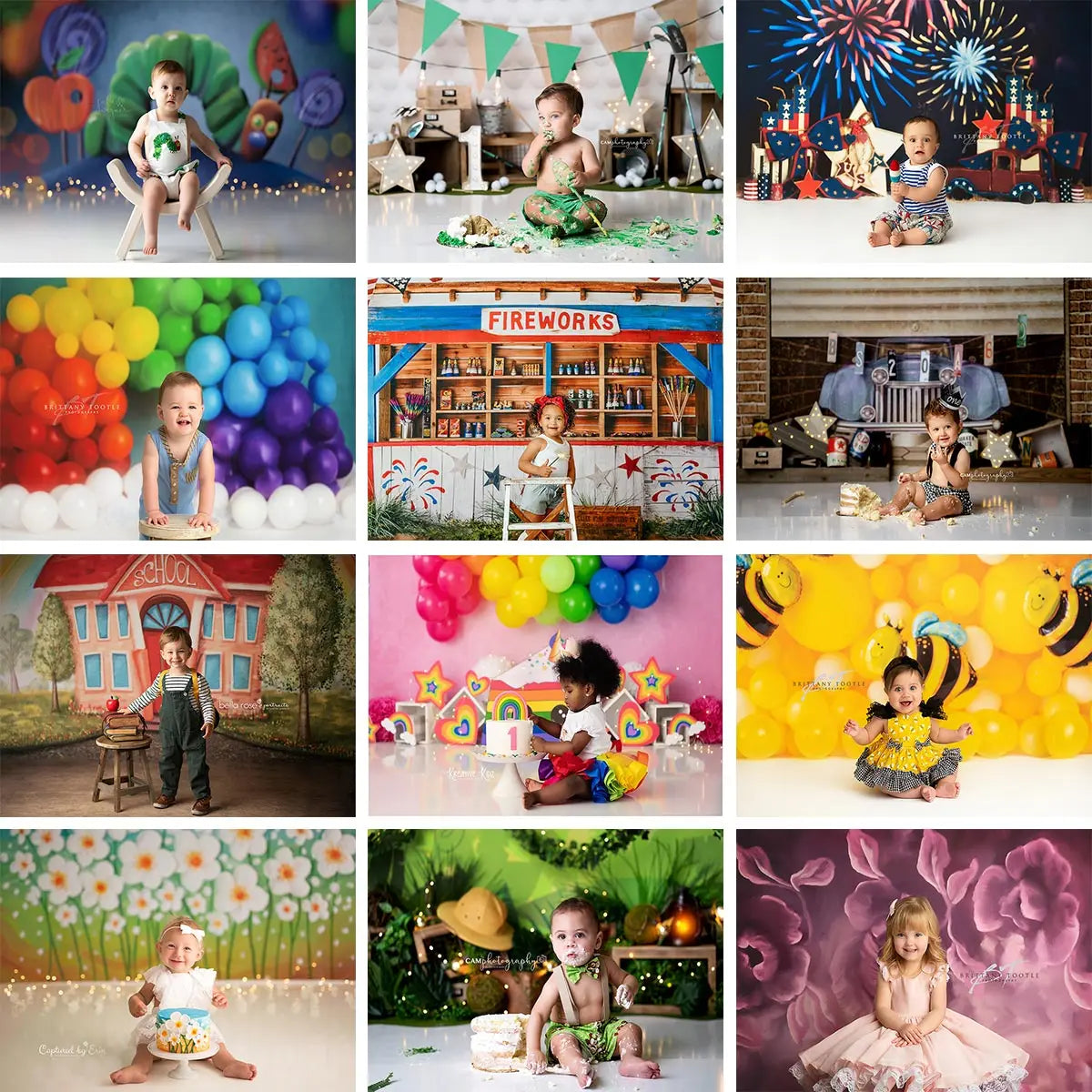 Funfair Circus Photography Backdrop Kids Baby Cake Smash Photocall Decors Fireworks Child Girls Adult Photo Backgrounds