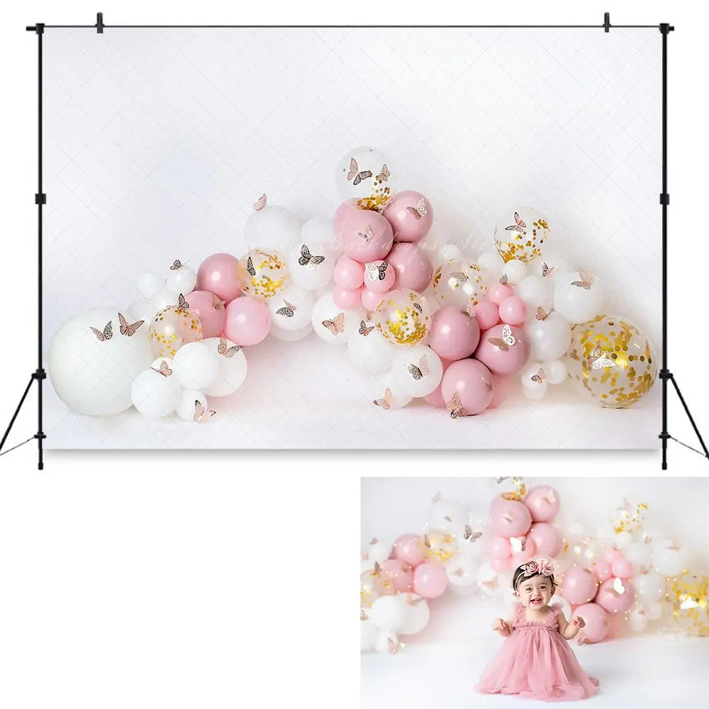 The Notorious One Photo Backdrop Kids Baby Cake Smash Photography Props Balloons Gold Chain Child Adult Birthday Backgrounds