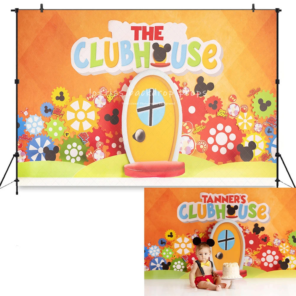 The Kids Clubhouse Backdrops Baby Photography Props Child Birthday Cake Smash Adult Photocall Decor Backgrounds