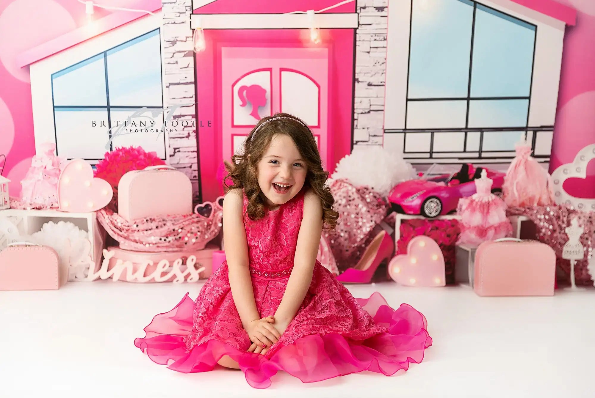 Pink Doll Princess Photography Backdrops Kids Baby Photocall Decors Child Adult Photocall Props Paris Store Backgrounds