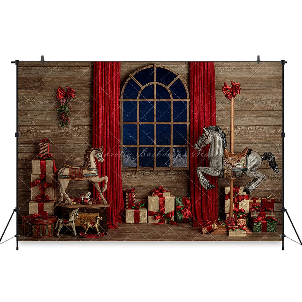 Vintage Rustic Holiday Photography Backdrop Kids Baby Cake Smash Photocall Decors Christmas Fireplace Child Adult Backgrounds