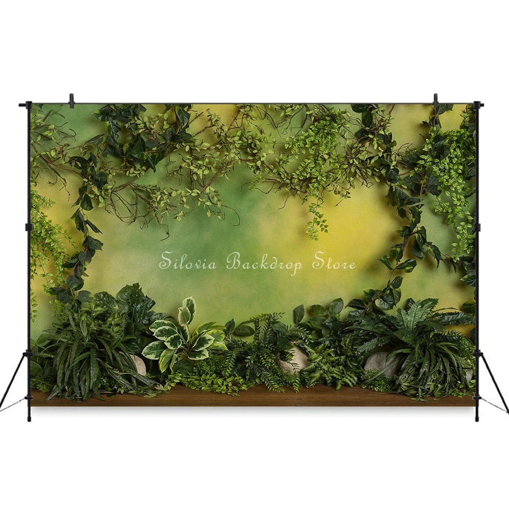 Jungle Story Animals Photo Background Tiger Elephant Decor Children Birthday Cake Smash Photography Backdrop Photo Studio Props