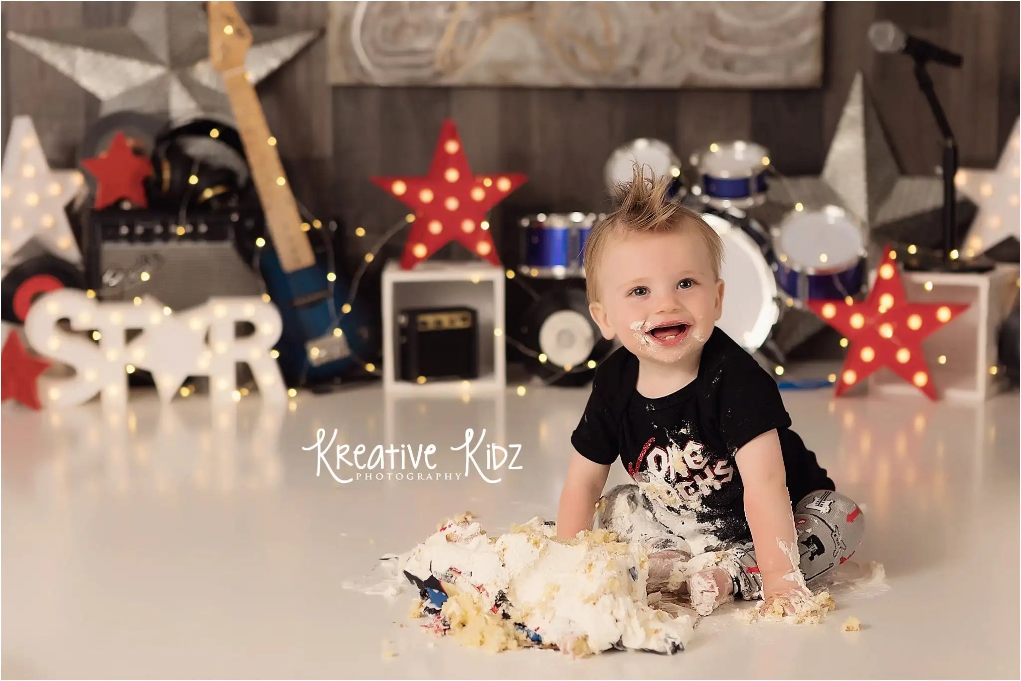 Rock Hotel Photography Backdrop Super Star Child Adult Birthday Photo Shoot Backgrounds Kids Baby Cake Smash Photocall Decors