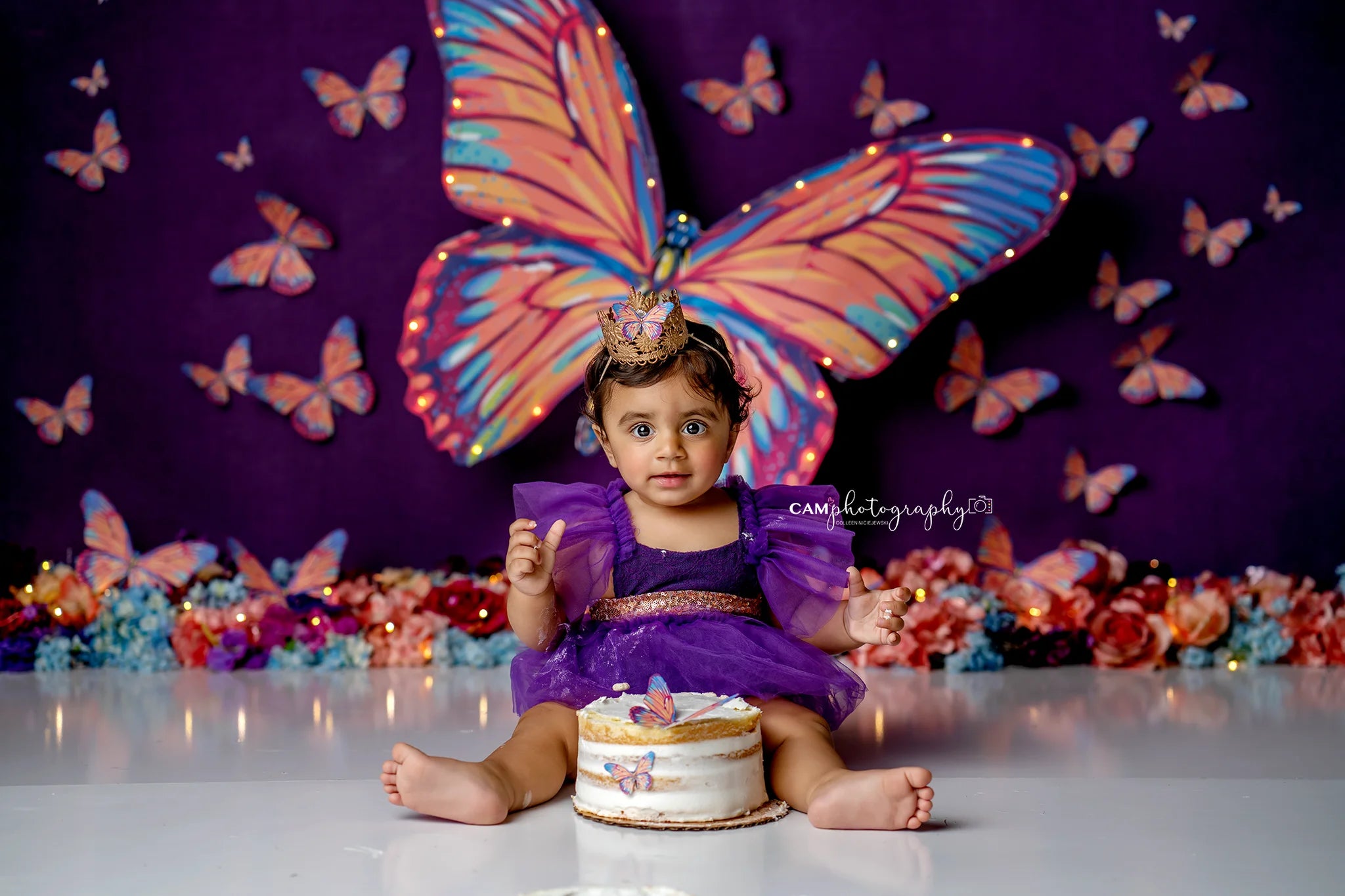 Spring Garden Butterfly Backdrops Kids Girl Photography Props Child Adult Photocall Decors Floral Backgrounds