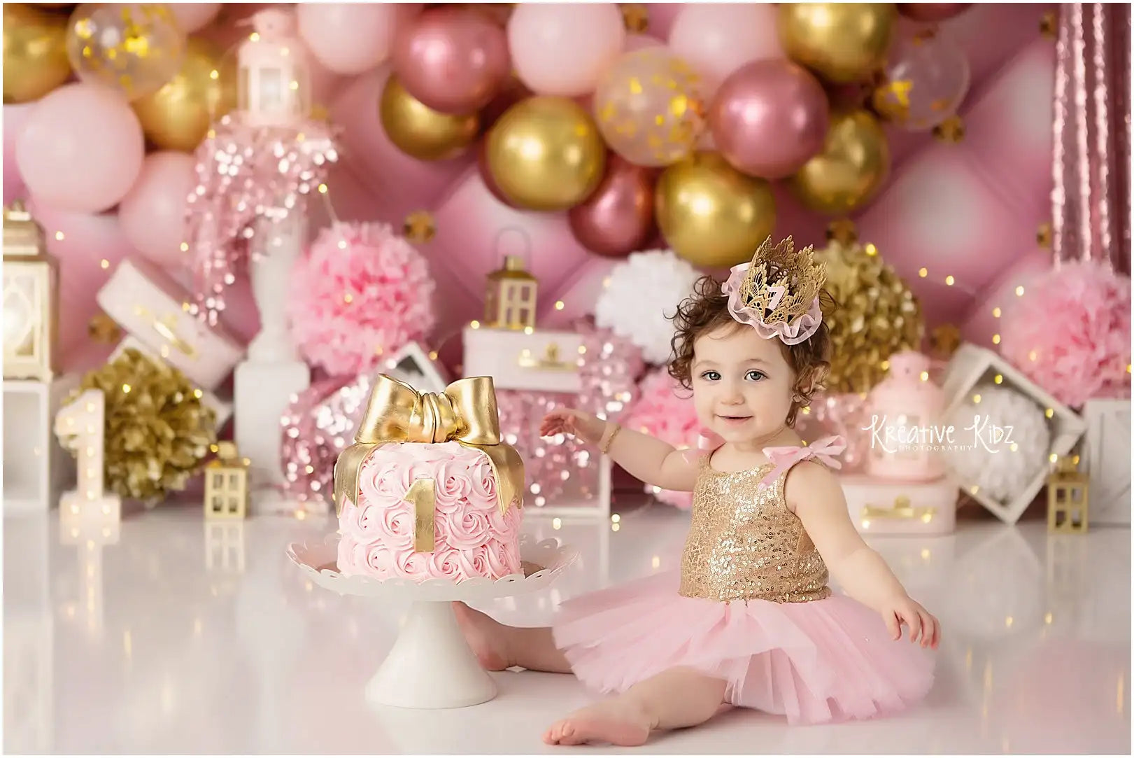 Pretty In Pink Backdrop Kids Baby Cake Smash Photography Props Balloon Floral Child Girls Adult Birthday Studio Backgrounds