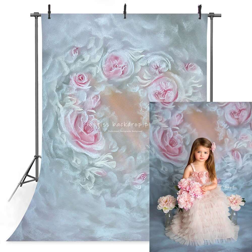 Art Hand Painted Floral Backdrops Kids Baby Photography Newborn Adult Child Photocall Props Garden Spring Flowers Background