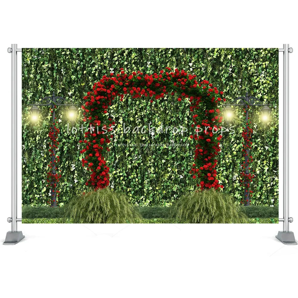 Rose Plant Wall Backdrop Love Dating Photography Props Flowers Wedding Activity Ceremony Spring Kids Birthday Background