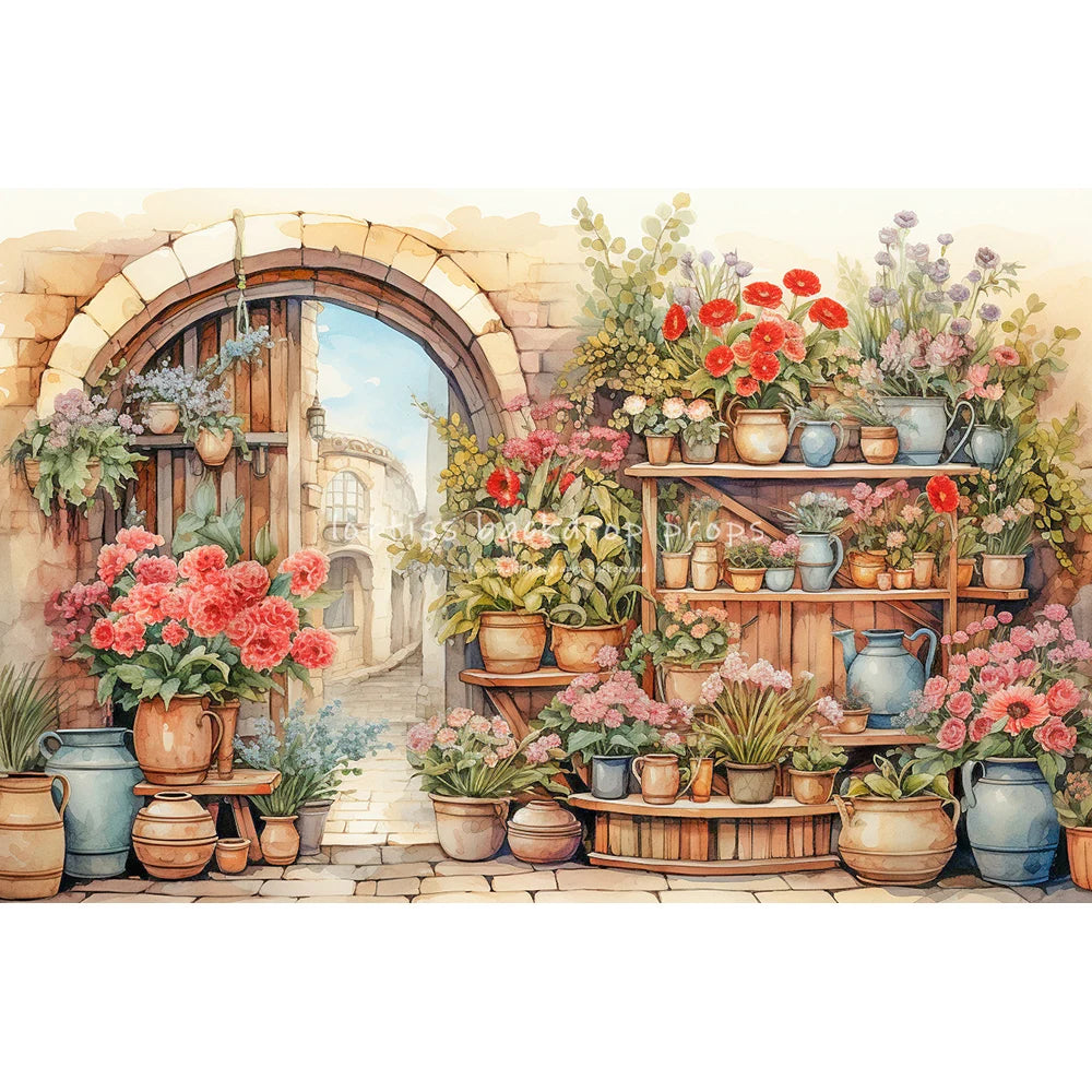 Floral Market Backdrops Kids Baby Photography Child Adult Photocall Flower Spring Photocall Rose Store Streets Backgrounds