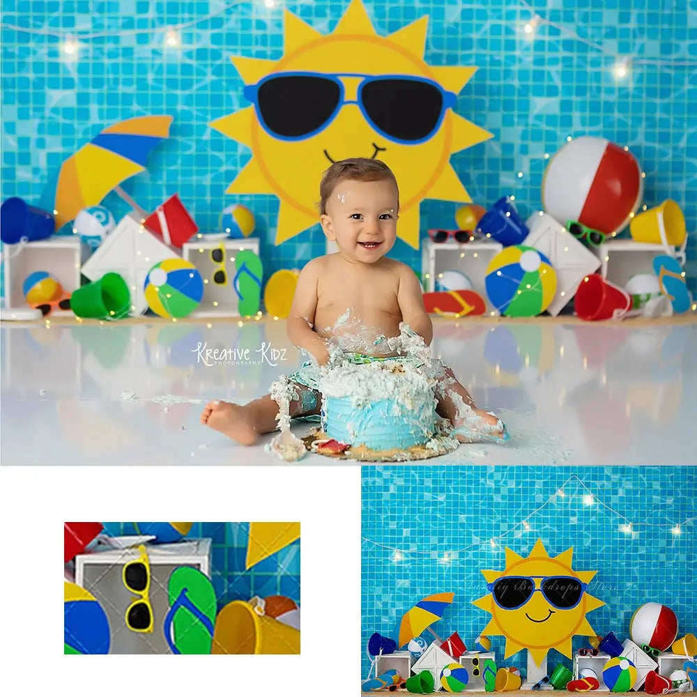 Summer Swimming Pool Photography Backdrop Kids Baby Cake Smash Photocall Decors Child Adult Birthday Studio Backgrounds