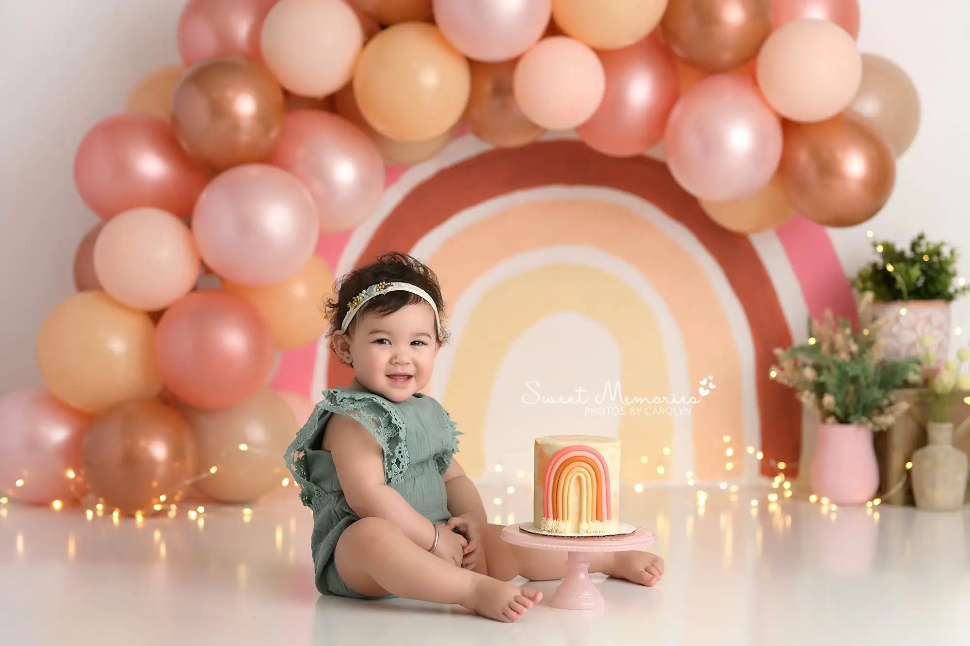 Boho Balloon Rainbow Photography Backdrop Kids Cake Smash Photocall Decors Child Baby 1st Birthday Studio Backgrounds