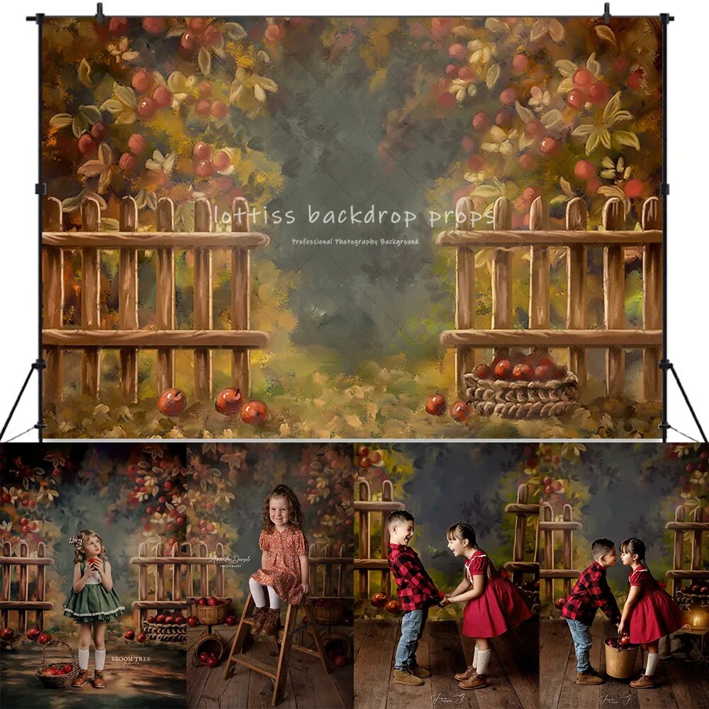 Autumn Pastel Harvest Haven Backdrops Kids Phtography Baby Adult Photocall Props Fall Farm Barn Door Front Background