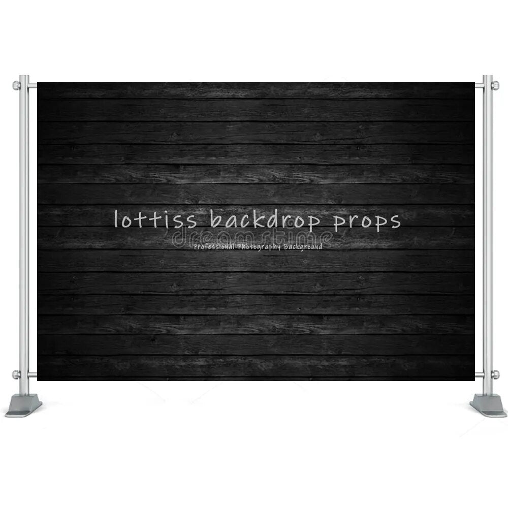 Black Wood Board Background Series-One For Photography Baby Birthday Party Kids Portrait Rustic Planks Backdrop Cloth