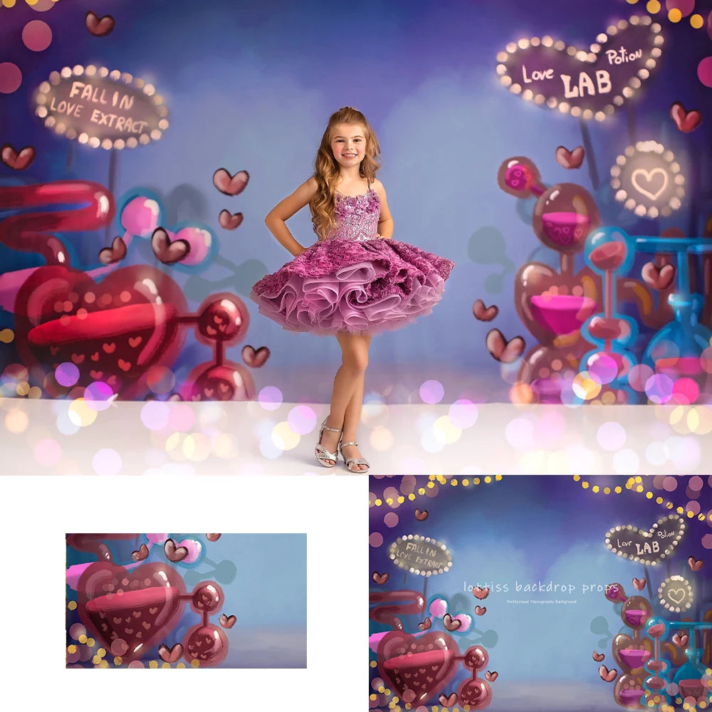 Love Potion Valentine's Day Backdrops Kids Girl Photography Child Adult Photocall Decors Valentine Backgrounds