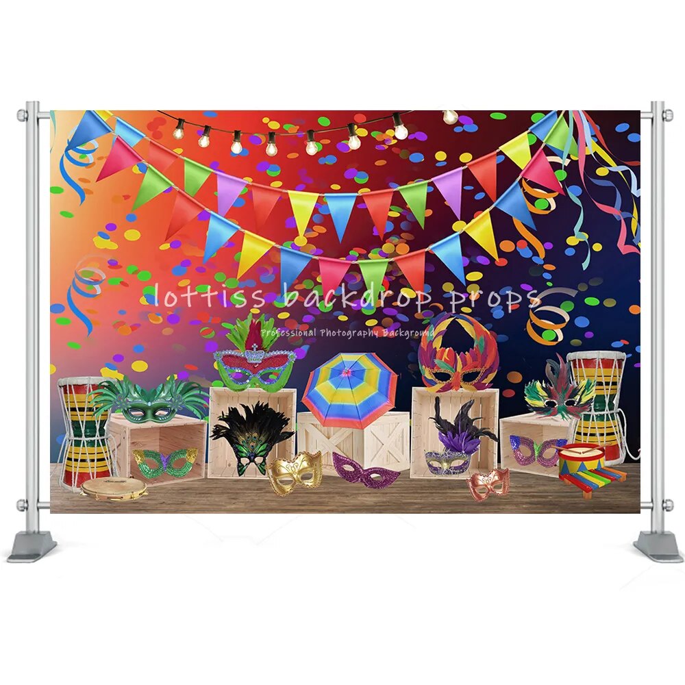 Fiesta Party Backdrops For Adult Kids Cake Smash Photography Masquerade Birthday Mexico Carnival Decoration Backgrounds