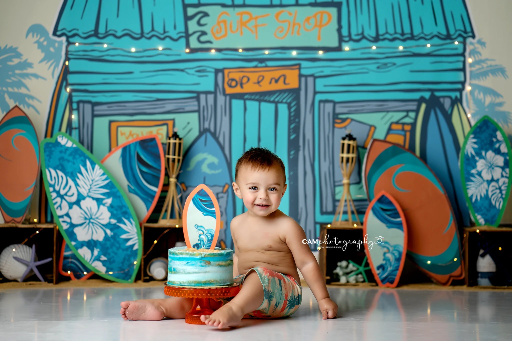 Surf Shop Backdrop Kids Baby Birthday Party Decors Summer Surfboard Child Adult Cake Smash Photography Backgrounds