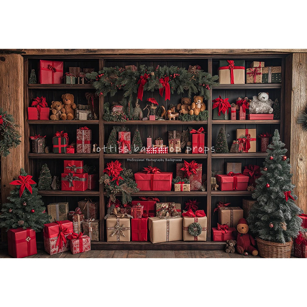 Christmas Cabinet Backdrops Kids Adult Photography Child Baby Photocall Decors WInter Photocall Xmas Backgrounds