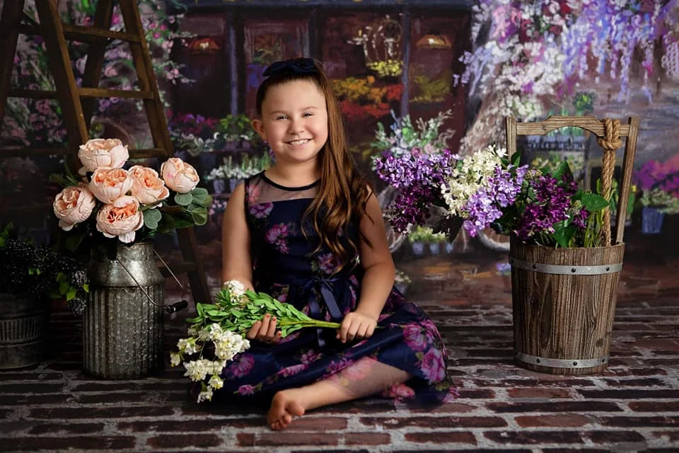 Spring Flower Shop Backdrops Kids Girl Photography Child Adultl Photocall Props Garden Foral Backgrounds