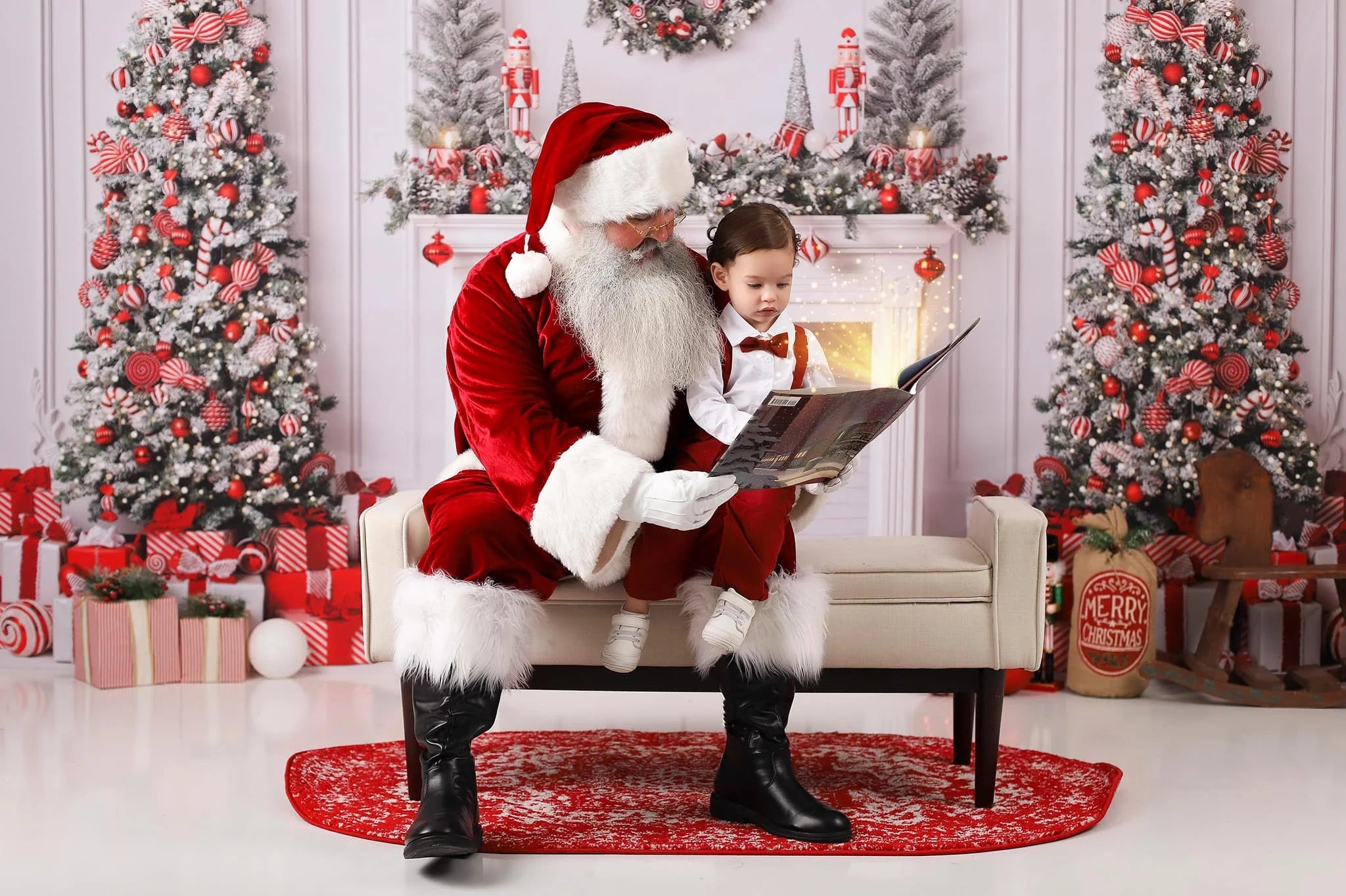 Christmas Classic Wall Backdrop Kids Baby Cake Smash Photography Props Child Adult Birthday Fireplace Studio Backgrounds