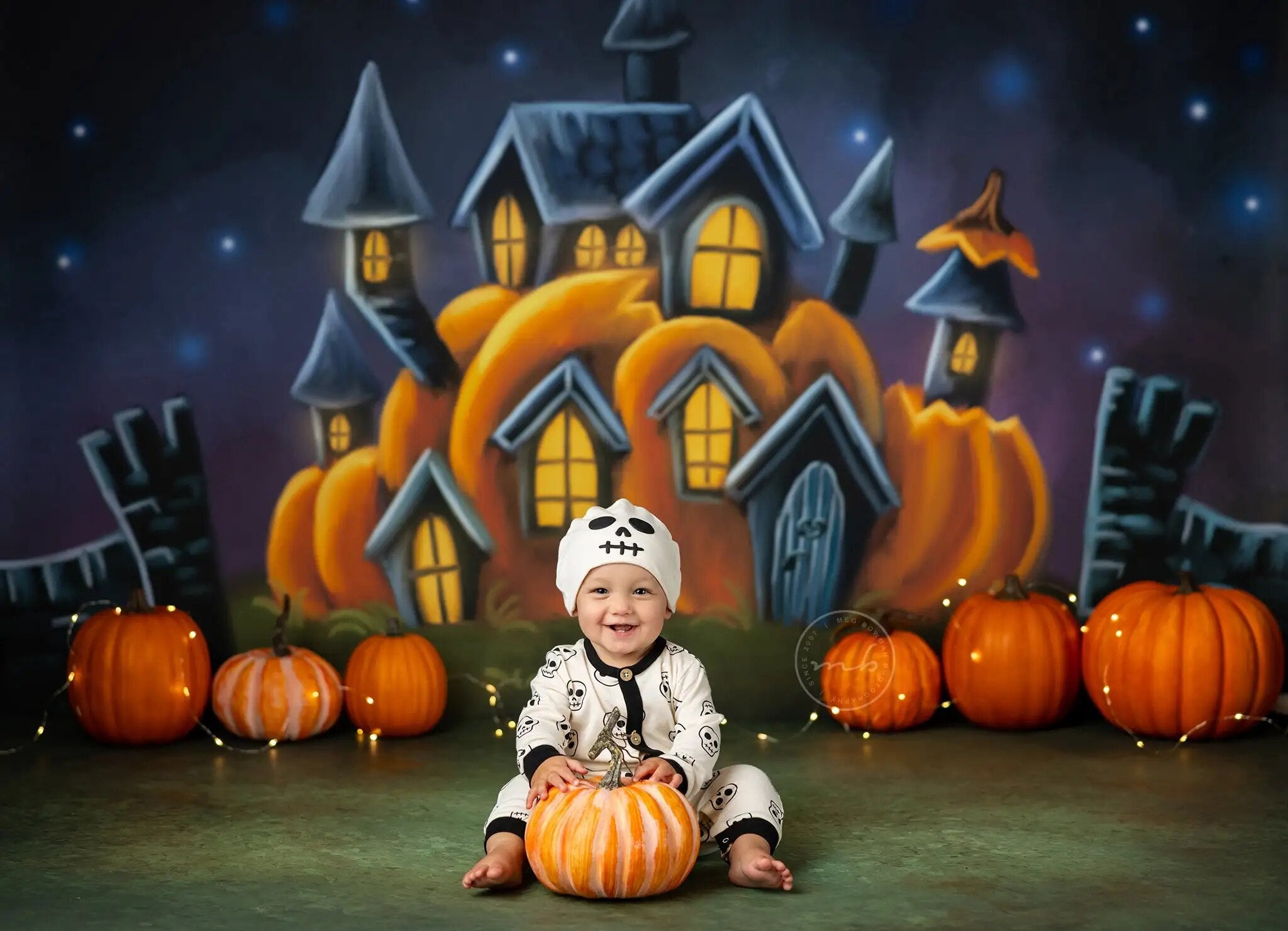 Décors d'halloween lanternes citrouille décors enfants photographie adulte bébé gâteau d'anniversaire Smash fête arrière-plans 