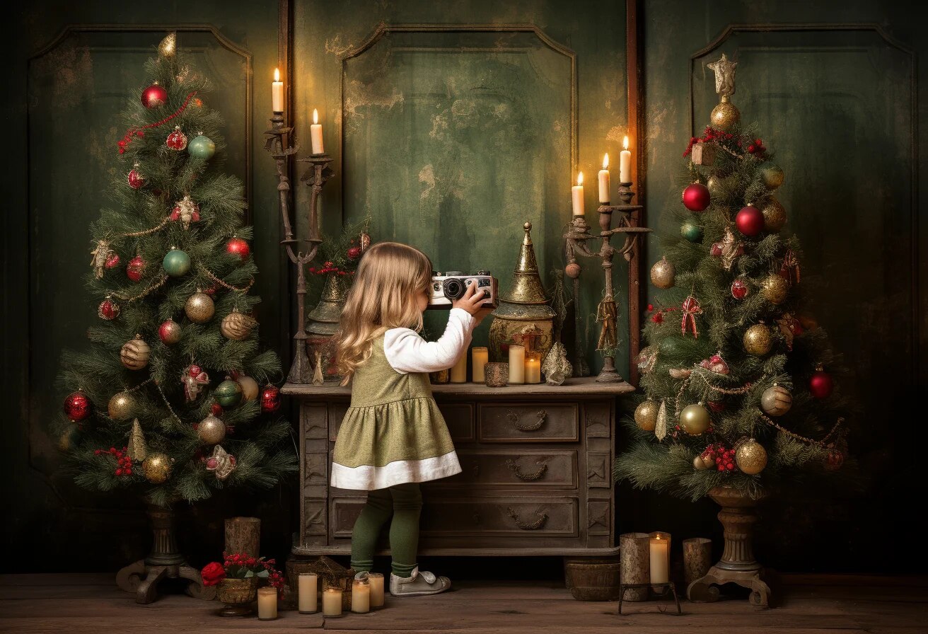 Christmas Fireplace Backdrops Kids Adult Photography Props Child Baby Photocall Decors Xmas Trees Gifts Box Festival Background