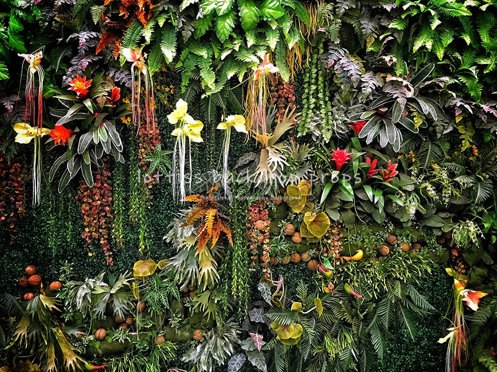 Plant Wall Backdrops Kids Adult Birthday Photography Props Child Baby Photocall Decors Colorful Leaves Zoo Jungle Background