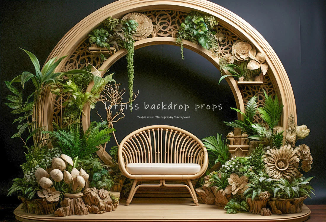 Spring Floral Arch Backdrops Kids Baby Photography Child Adult Photocall Rose Wooden Circus Garden Backgrounds