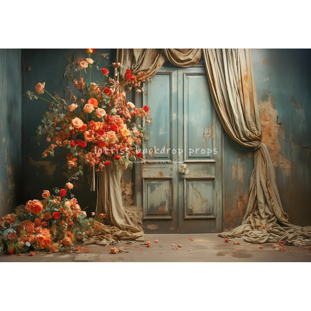 Castle Spring Photography Backdrops Kids Adult Photocall Decors Child Pregnant Photo Red Curtains Windows Floral Backgrounds