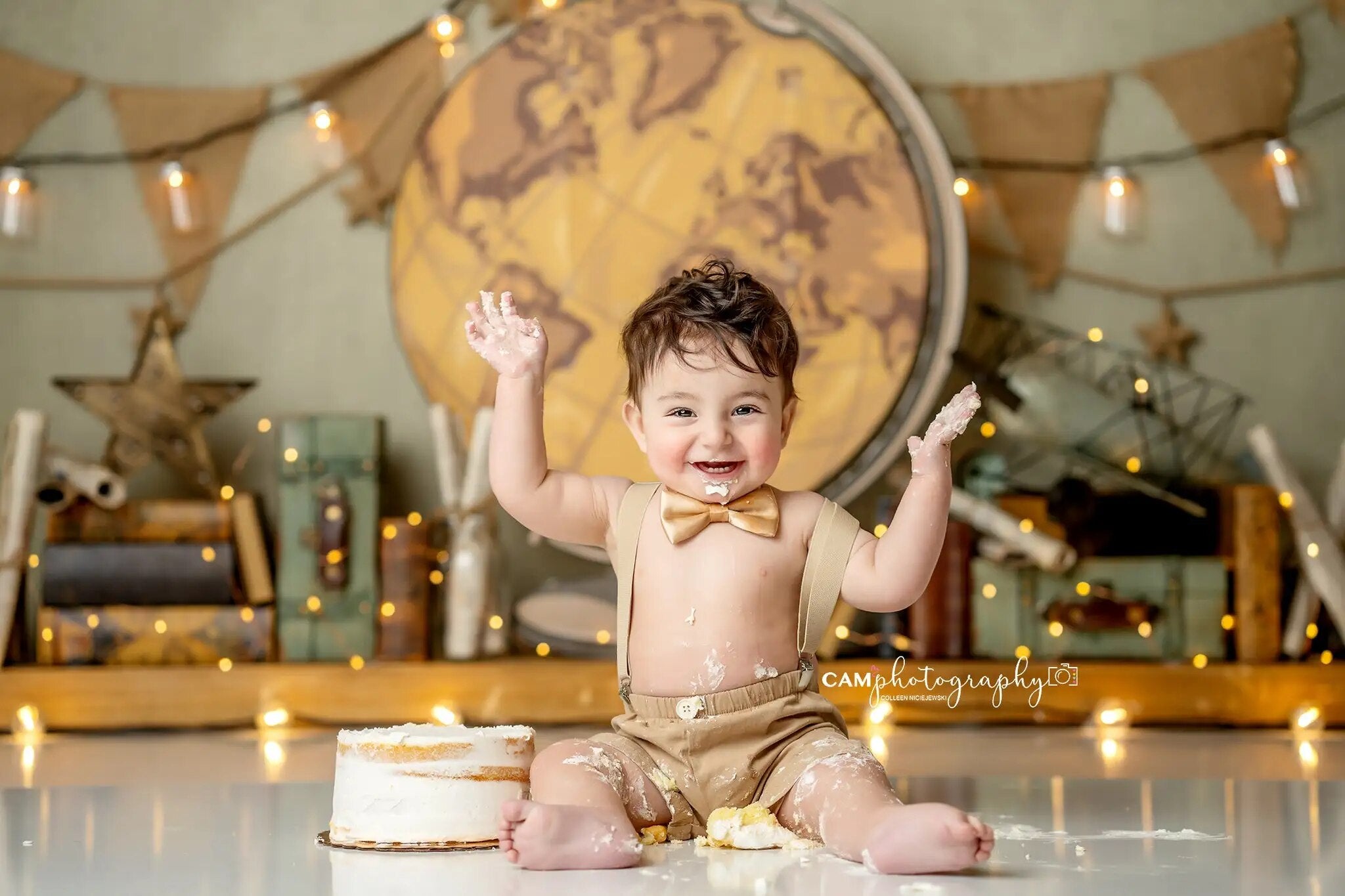 Travel Around Backdrop Kids Boy Photography Props Child Baby Photocall Birthday Cake Smash Decors Background