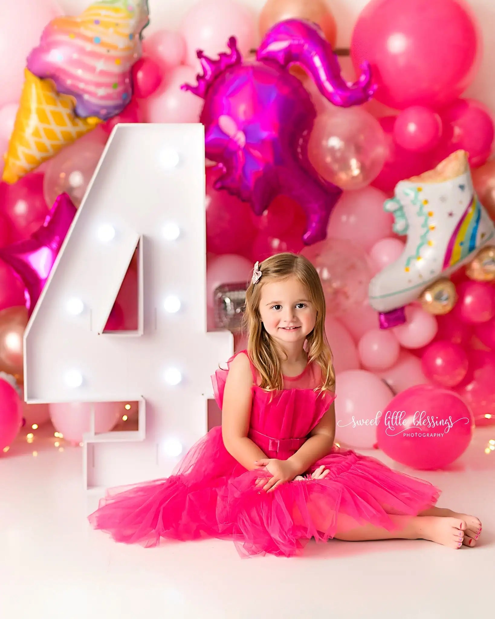 Pink Balloons Party Girl Backdrop Kids Baby Cake Smash Photography Props Child Adult Birthday Studio Backgrounds