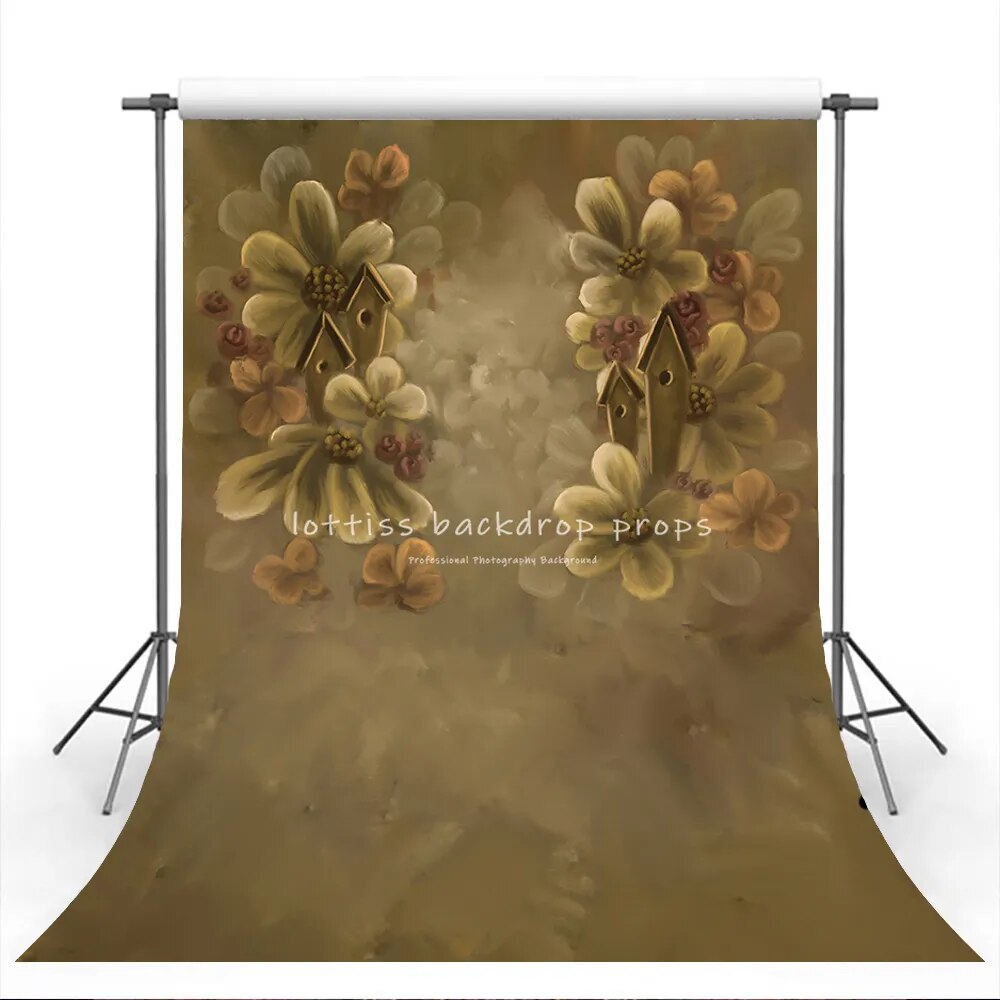 Peinture à la main Floral Photorgaphy décors fille enfants adulte Portrait Photocall accessoires Photo enceinte fleur jardin fond 