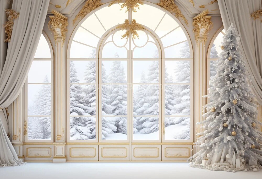 Christmas Tree Castle Room Backdrops Kids Adult Photography Props Child Baby Photocall Decors Xmas Forest Living Room Background