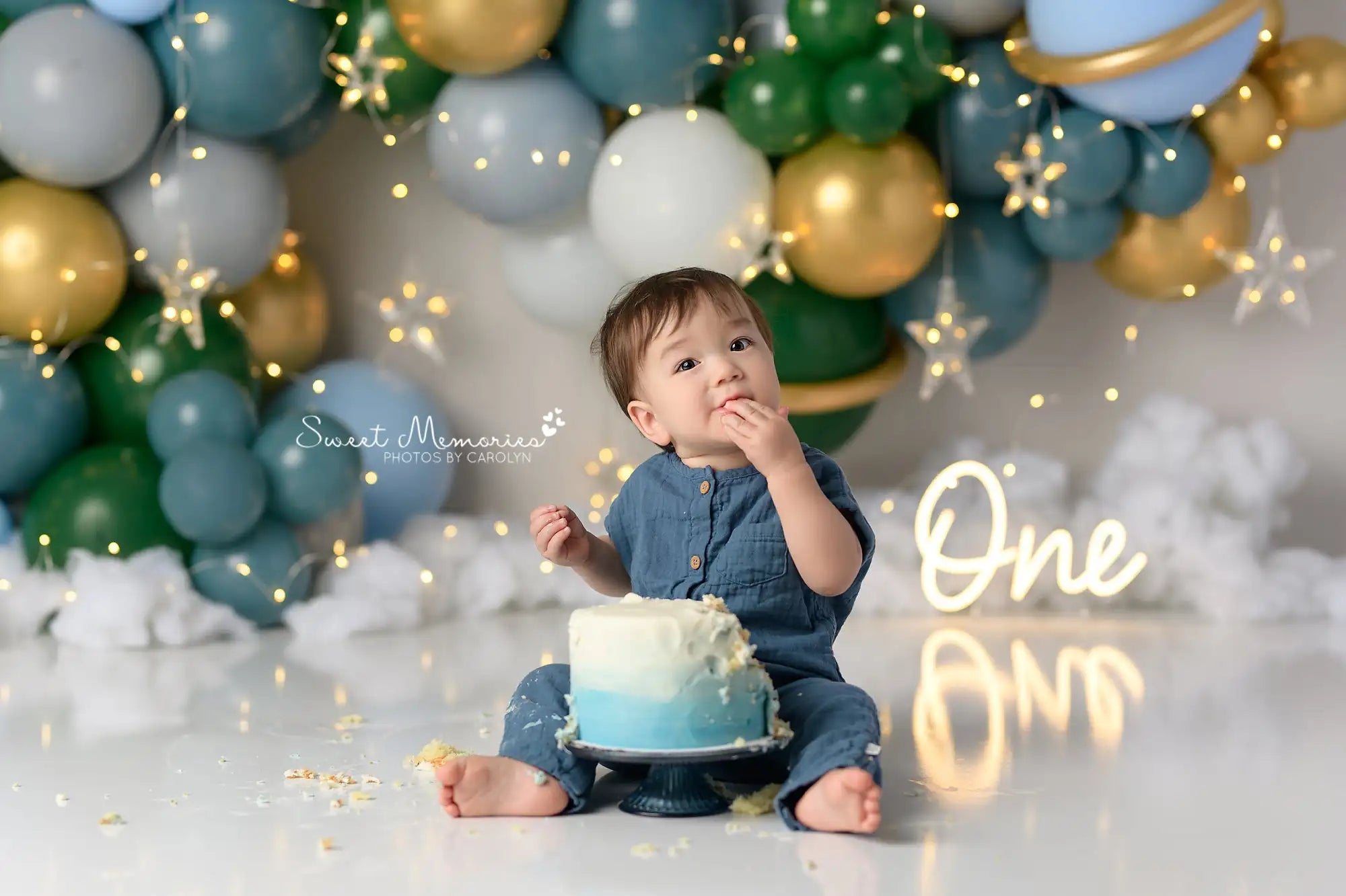 Modern Space Balloons Garland Backdrop Kids Baby 1st Birthday Party Decors Child Boys Cake Smash Photography Backgrounds