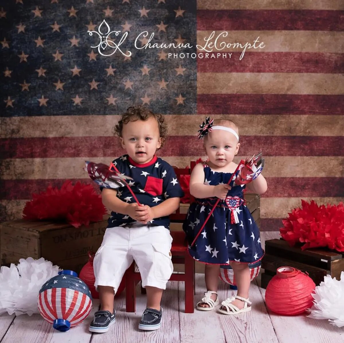 Home of the Brave Backdrops Kids Adult Portait Cake Smash Birthday Party Photocall Decors American Flag Background Photostudio