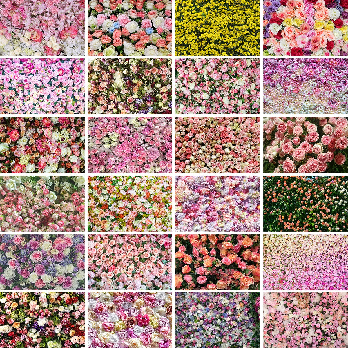 Colorful Floral Wall Backdrops Kids Adult Photography Props Wedding Birthday Valentine Day Photocall  Props Backgrounds