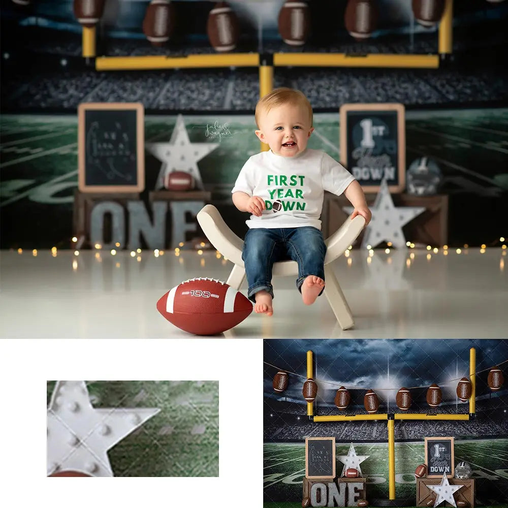 Sports Theme Game On Backdrop Football Playground Kids Baby Cake Smash Photography Props Child Adult Photo Studio Backgrounds