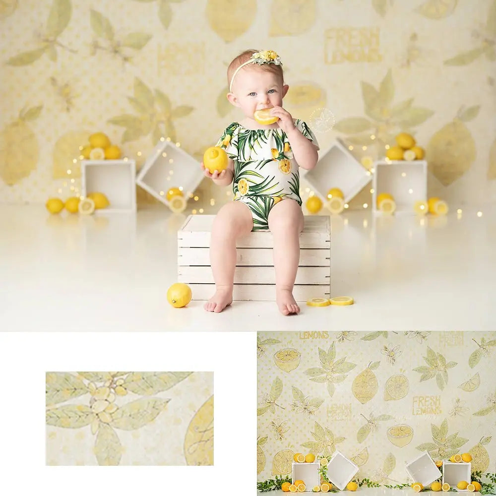 Fresh Lemon Squeeze Photography Backdrop Kids Baby Cake Smash Photocall Decors Child Girls Adult Birthday Studio Backgrounds