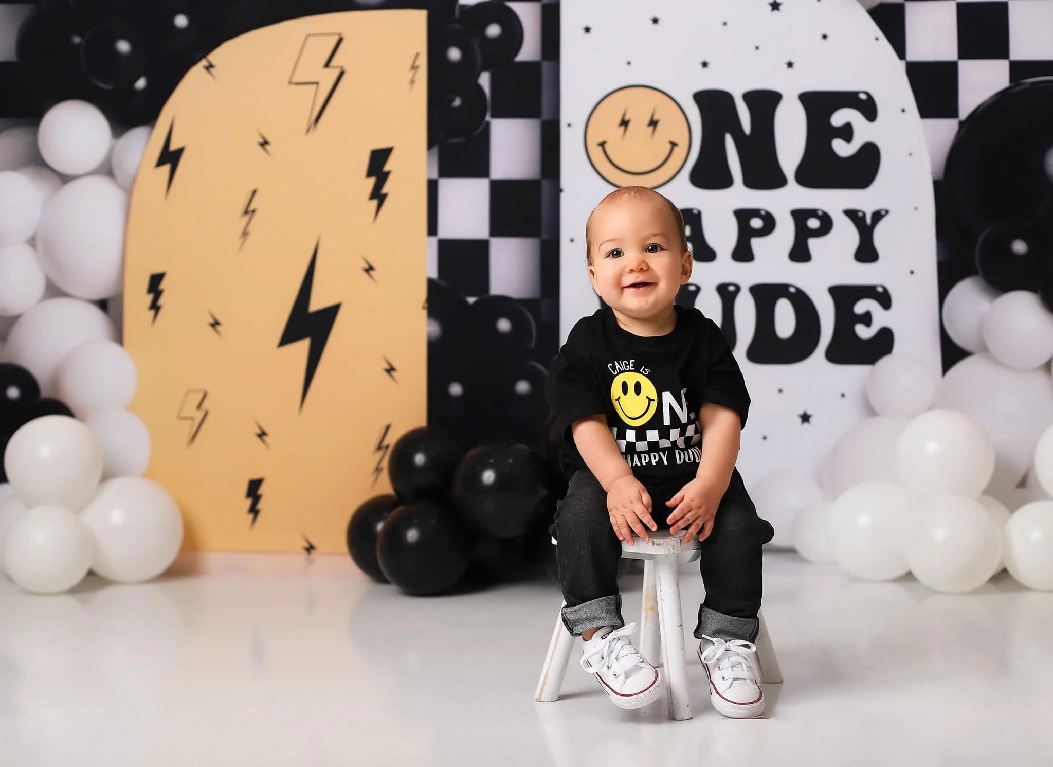 One Happy Dude Photography Backdrop Kids Baby Cake Smash Photocall Decors Balloons Child 1st Birthday Studio Backgrounds