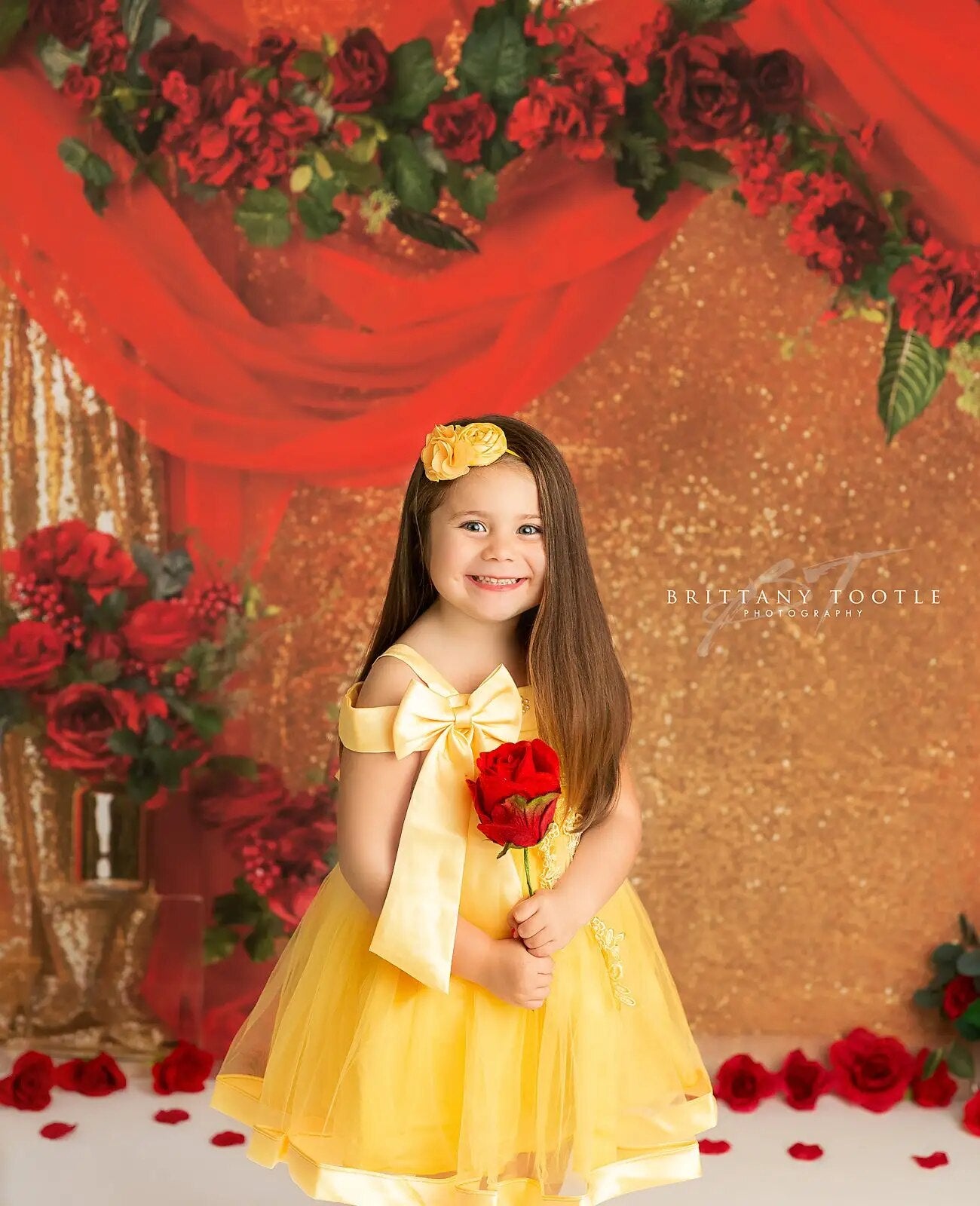 Coming Up Roses Curtain Backdrrops Kids Girl Photography Props Child Baby Birthday Cake Smash Valentine Floral Background