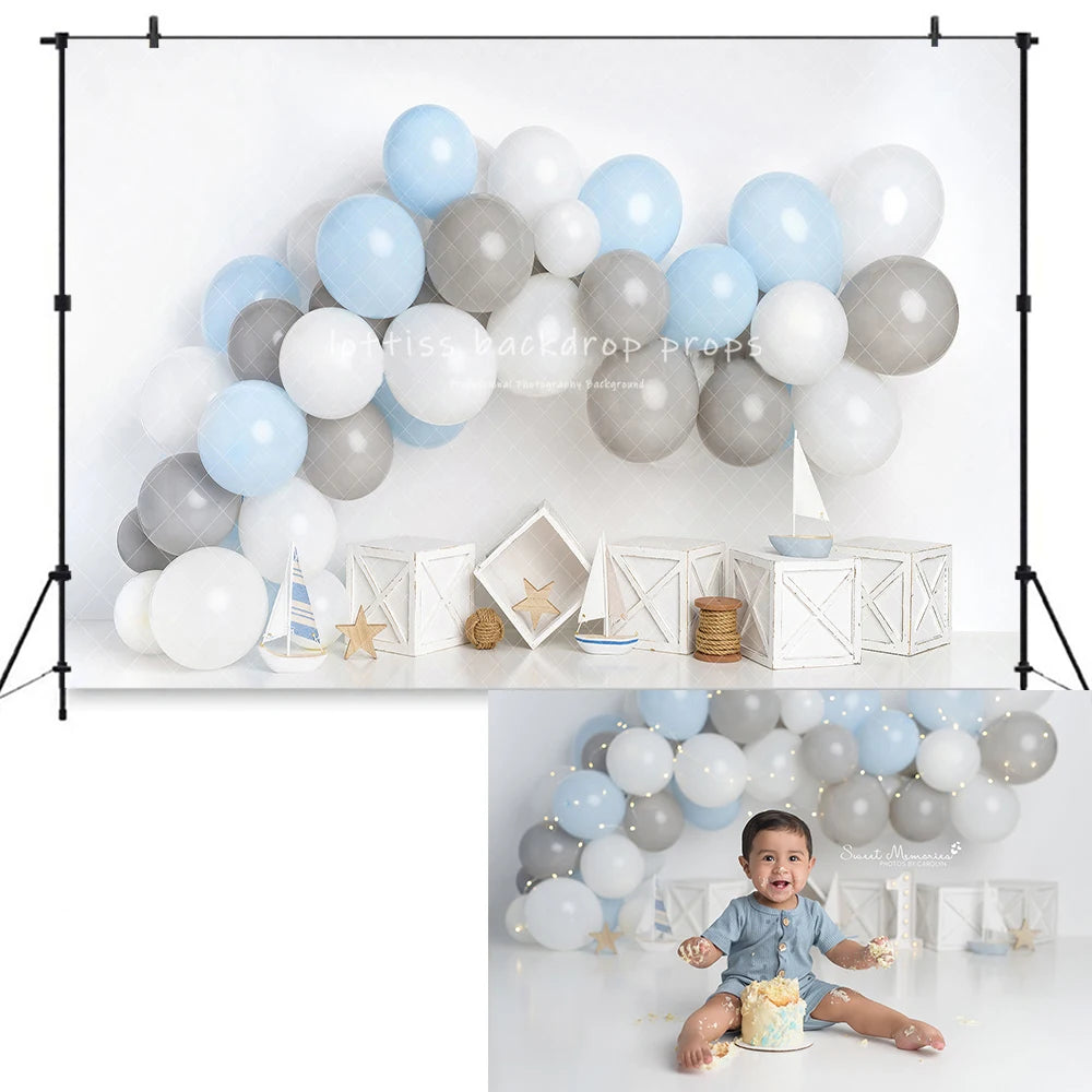 Balloons Donuts Candy Backdrops Kids Baby Birthday Cake Smash Photography Props Child Photocall Boy Race Car Backgrounds