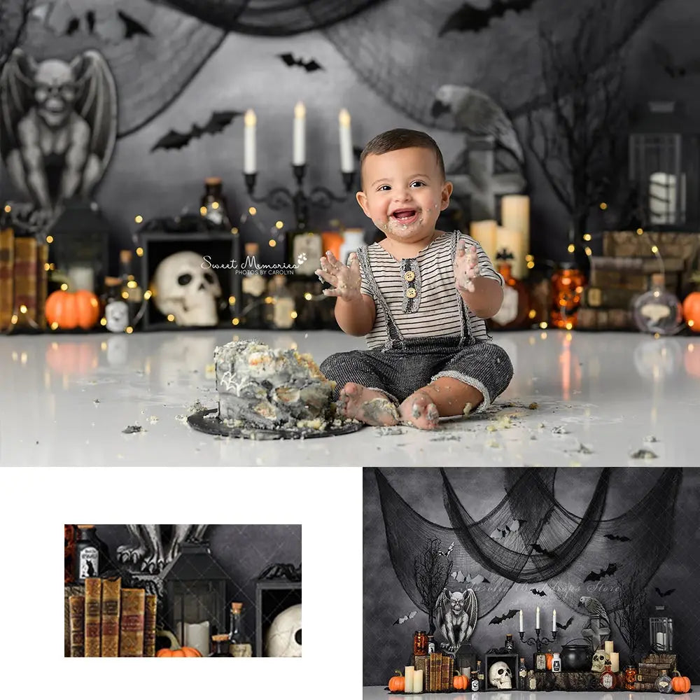 Its a Liltte Spooky One Backdrop Kids Baby 1st Birthday Photography Props Child Boys Adult Photocall Studio Backgrounds