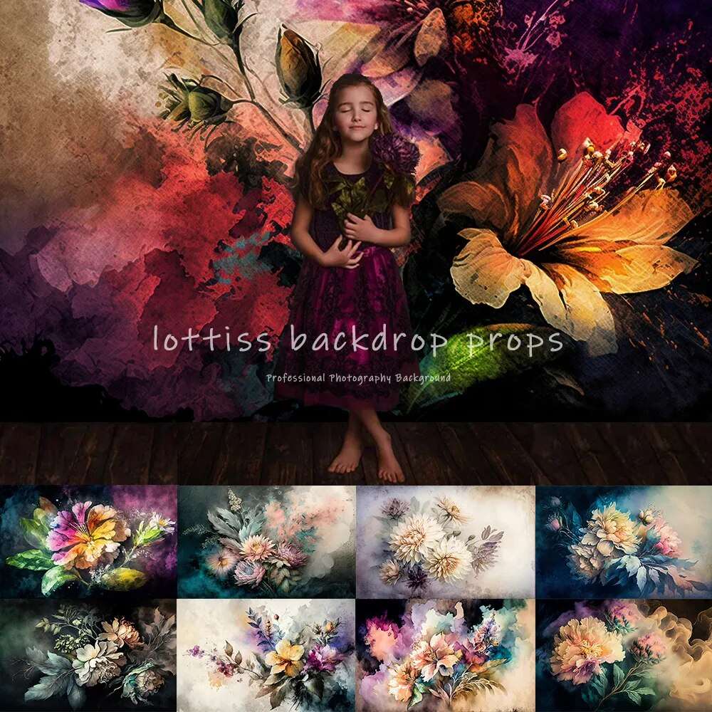 Adult Art Photography Backdrop Watercolor Hand Painting Floral Abstract Decor Kids Pregnant Photocall Baby Birthday Photostudio