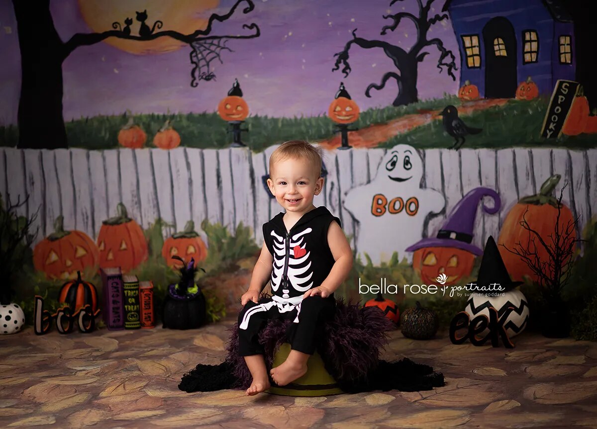 Halloween Evening Backdrops Childrens Baby Photography Props Adult Phtocall Pumpkin Lantern Festival Background