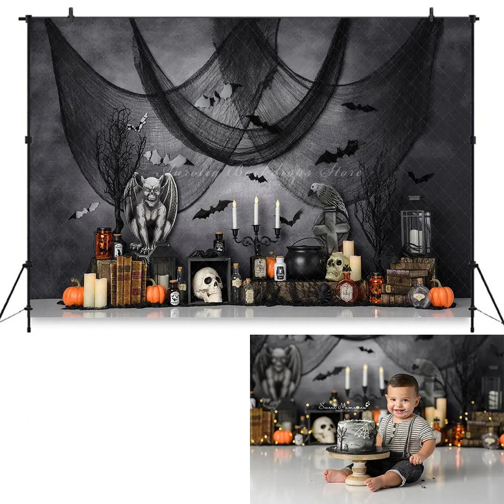 Its a Liltte Spooky One Backdrop Kids Baby 1st Birthday Photography Props Child Boys Adult Photocall Studio Backgrounds