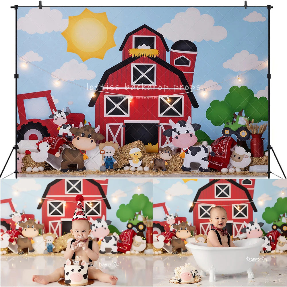 Farm Theme Backdrops Kids Baby Photography Props Child Adult Photocall Props Adult Photostudio Decors Farmer Backgrounds