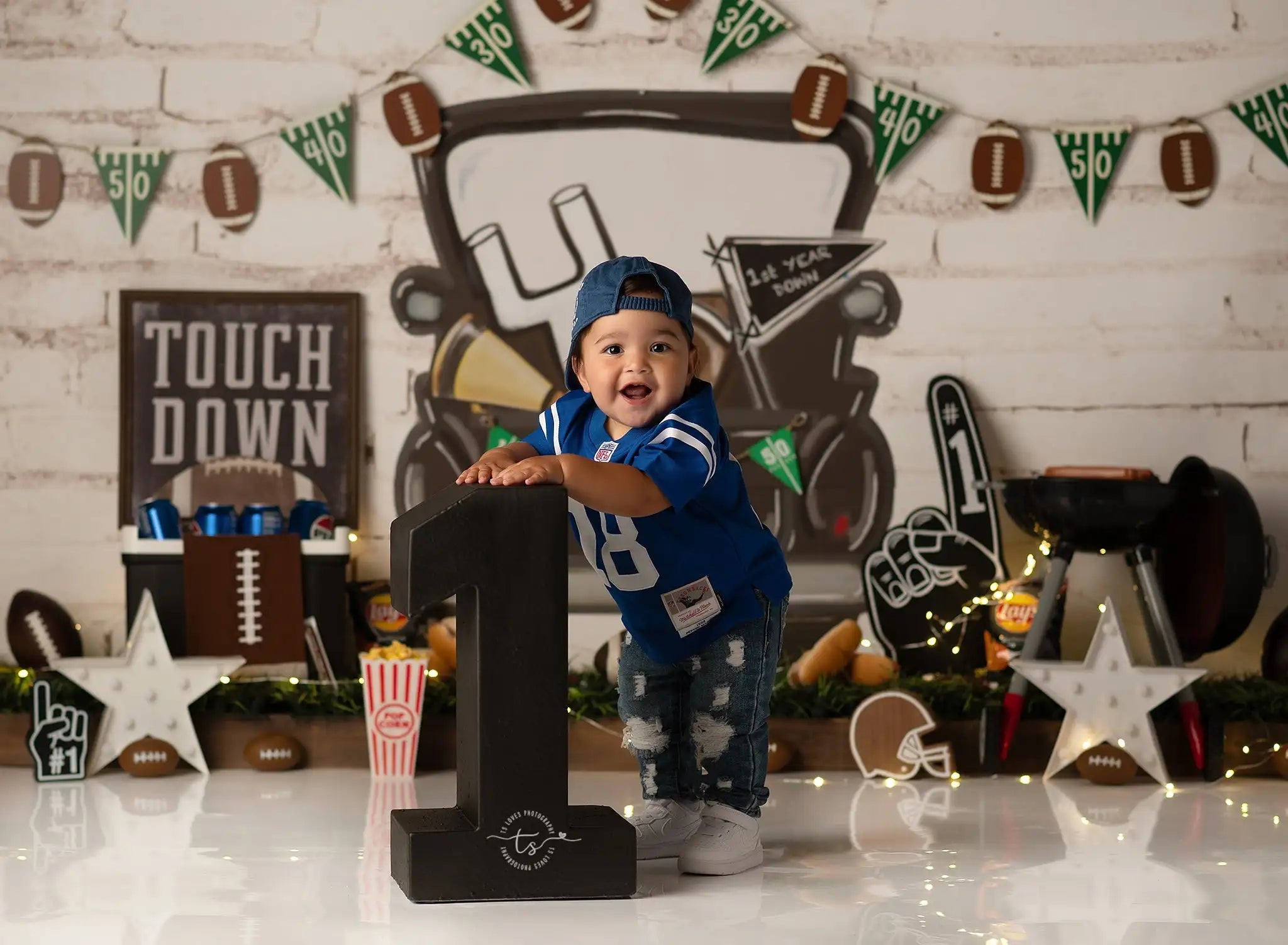 Football Kids Baby Cake Smash Backdrops Child Adult Birthday Photo Shoot Backgrounds Family Party Photocall Photograhy Decors