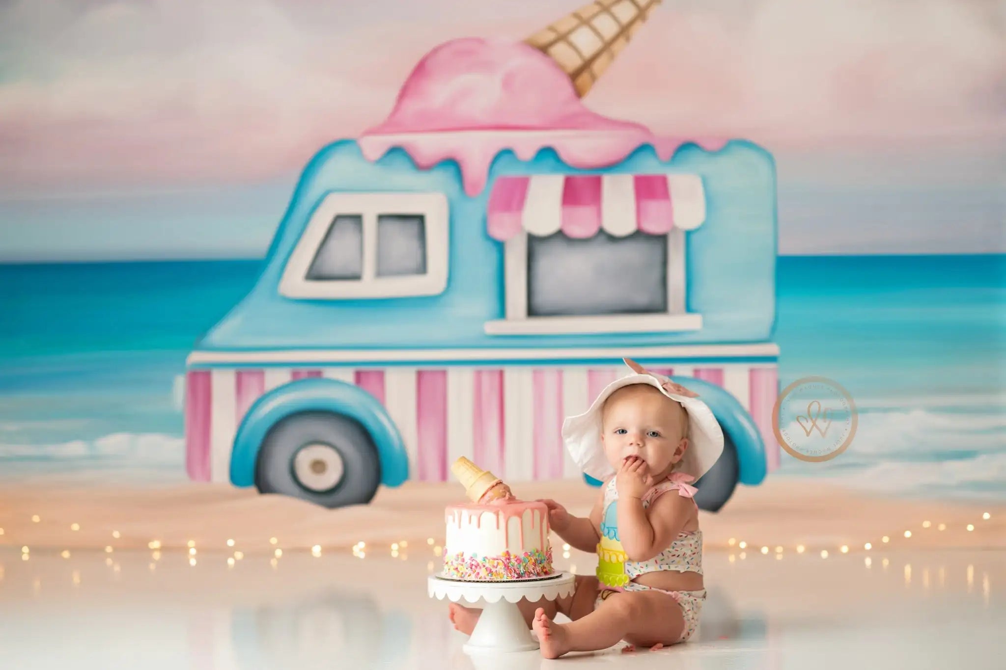 Summer Sweets Backdrop Kids Baby Cake Smash Photography Props Ice Cream Cars Child Girls Adult Birthday Party Backgrounds