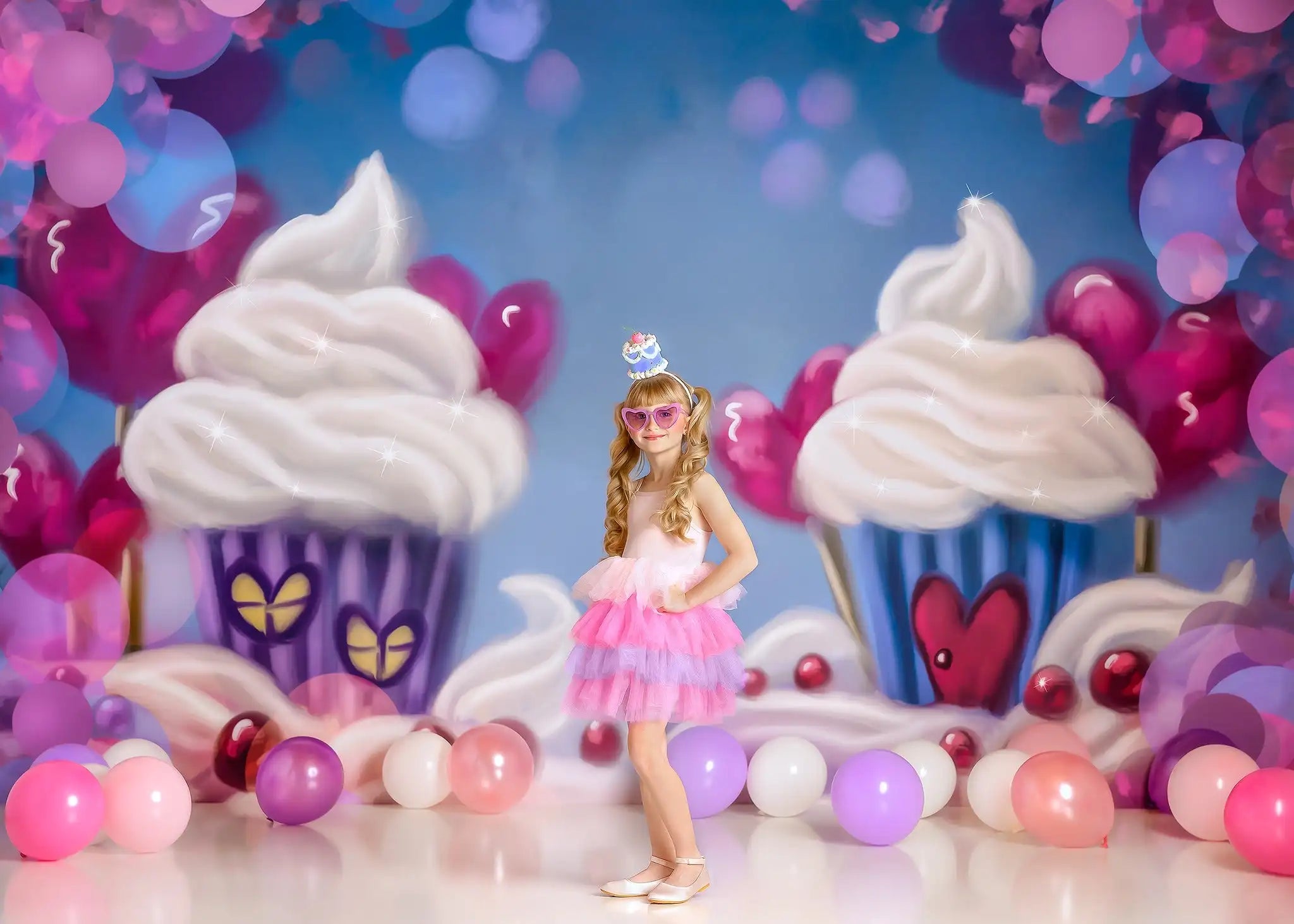 Cupcake Valley Valentine Day Backdrops Kids Girl Photography Props Baby Birthday Child Adult Photocall Decors Background