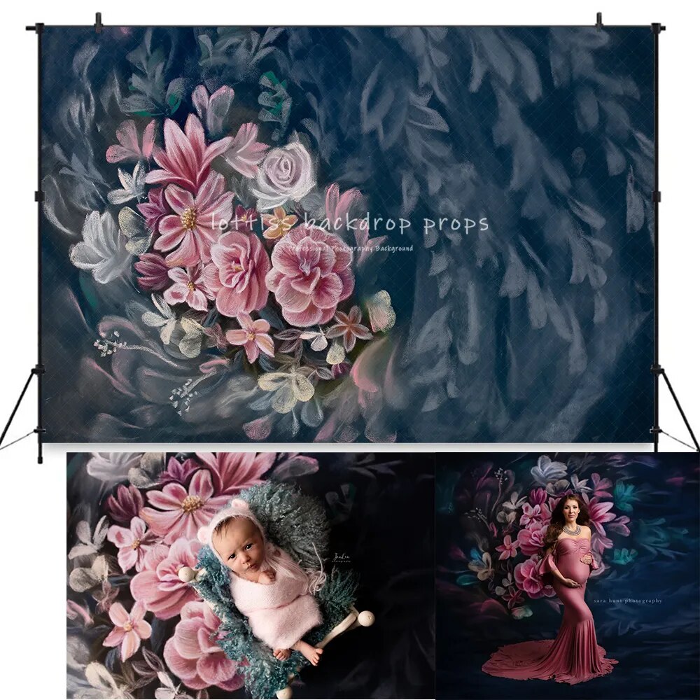 Fine Art Floral Backdrops Adult Portrait Girl Pregnant Woman Photography Child Baby Photostudio Props Garden Flower Background